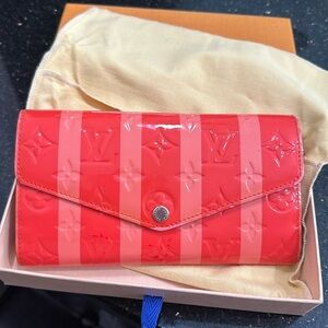 LOUIS VUITTON monogram Vernis rayures Sarah wallet box & dustbag
